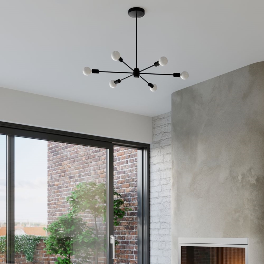 Κρεμαστό φωτιστικό οροφής LANGO 3xE27/60W/230V μαύρο