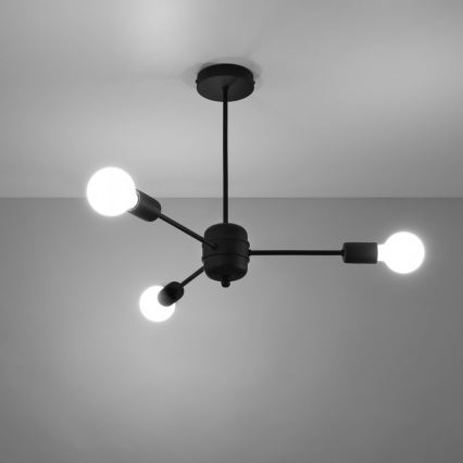 Κρεμαστό φωτιστικό οροφής LANGO 3xE27/60W/230V μαύρο