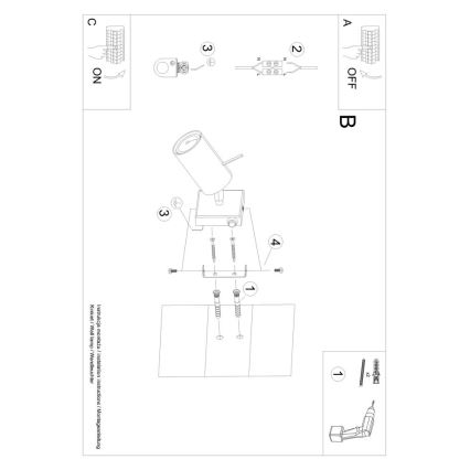 Σποτ τοίχου RING 1xGU10/10W/230V λευκό