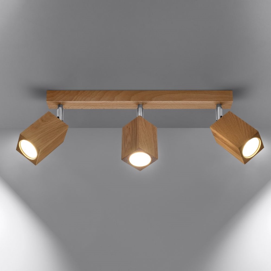 Φωτιστικό σποτ KEKE 3xGU10/40W/230V δρυς