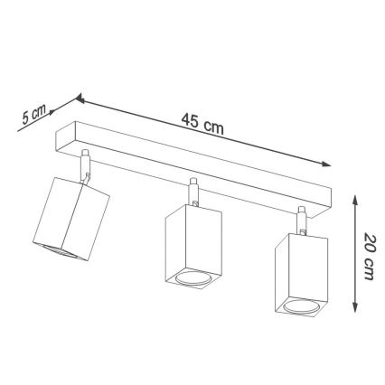 Φωτιστικό σποτ KEKE 3xGU10/40W/230V δρυς