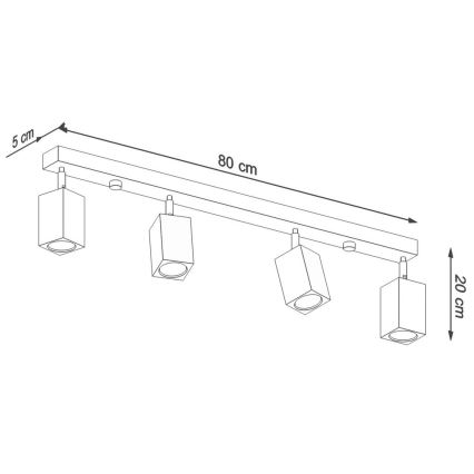 Φωτιστικό σποτ KEKE 4xGU10/40W/230V δρυς