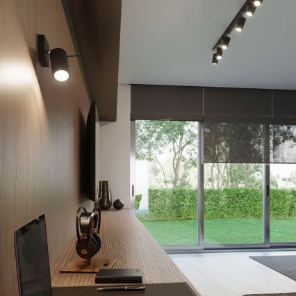 Σποτ τοίχου RING 1xGU10/10W/230V μαύρο