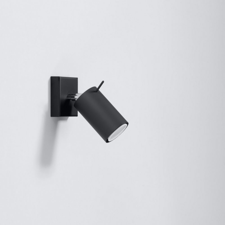Σποτ τοίχου RING 1xGU10/10W/230V μαύρο