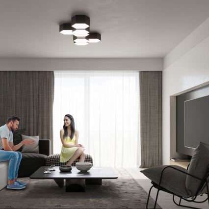 Φωτιστικό οροφής SUNDE 2xE27/60W/230V 11,5 cm μαύρο