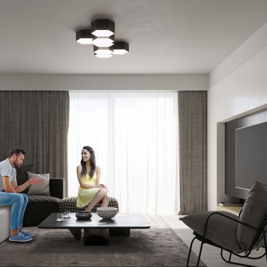 Φωτιστικό οροφής SUNDE 2xE27/60W/230V 11,5 cm μαύρο