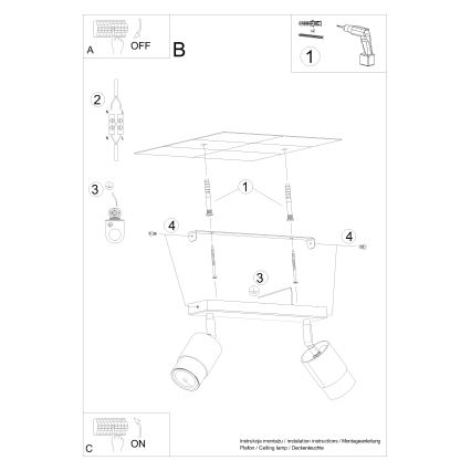 Φωτιστικό σποτ NERO 2xGU10/40W/230V μαύρο/γυαλιστερό χρώμιο