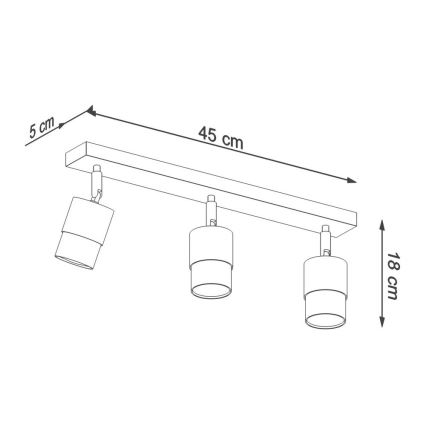 Φωτιστικό σποτ NERO 3xGU10/40W/230V μαύρο/γυαλιστερό χρώμιο