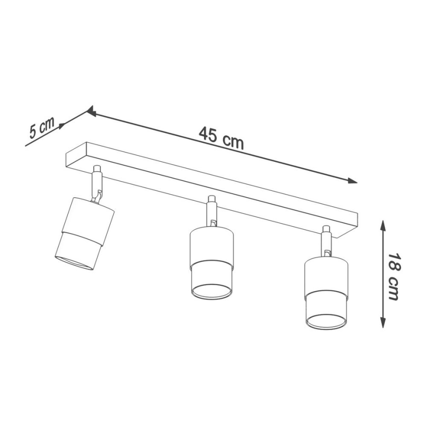 Φωτιστικό σποτ NERO 3xGU10/40W/230V μαύρο/γυαλιστερό χρώμιο