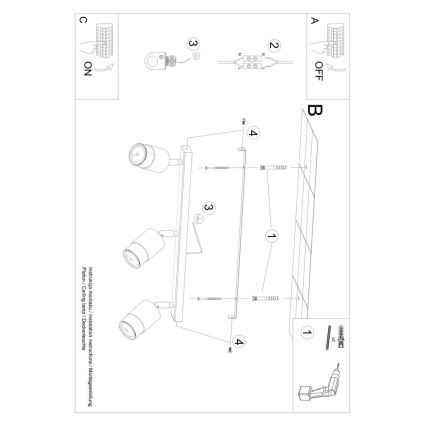 Φωτιστικό σποτ NERO 3xGU10/40W/230V μαύρο/γυαλιστερό χρώμιο