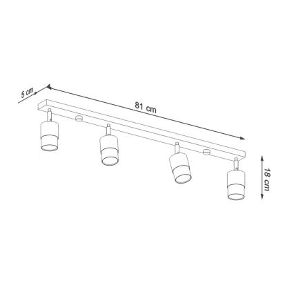 Φωτιστικό σποτ NERO 4xGU10/40W/230V μαύρο/γυαλιστερό χρώμιο