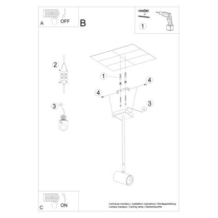 Κρεμαστό φωτιστικό NORANO 1xGU10/40W/230V μαύρο