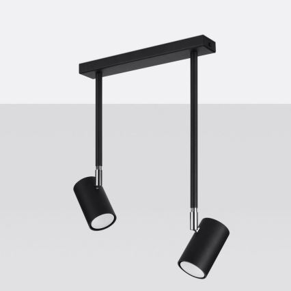 Πολύφωτο on a pole NORANO 2xGU10/40W/230V μαύρο