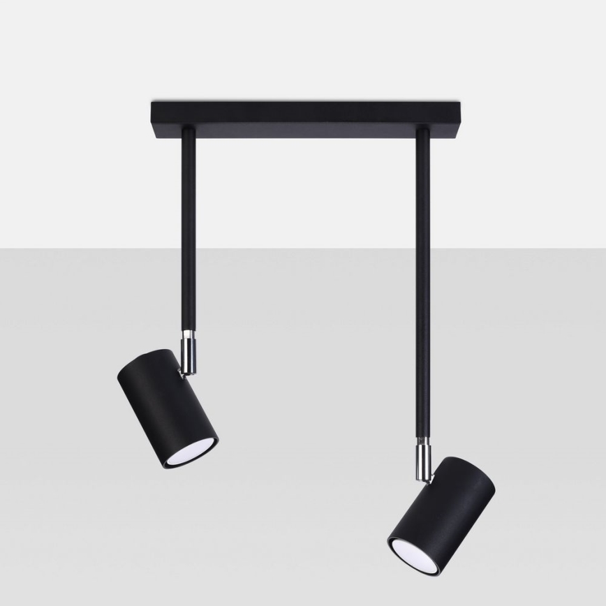 Πολύφωτο on a pole NORANO 2xGU10/40W/230V μαύρο