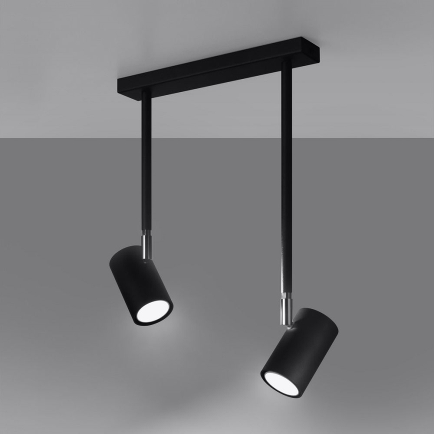Πολύφωτο on a pole NORANO 2xGU10/40W/230V μαύρο