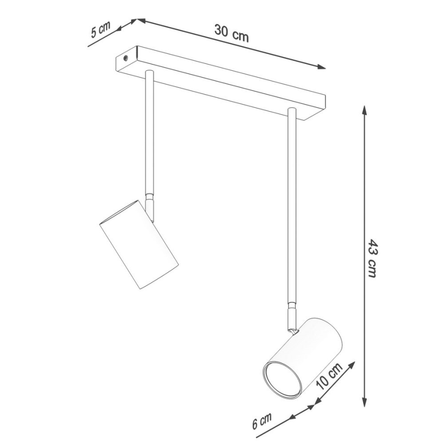 Πολύφωτο on a pole NORANO 2xGU10/40W/230V μαύρο