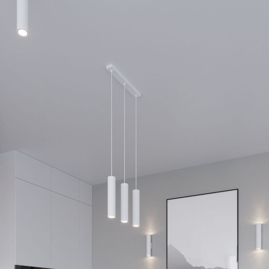 Κρεμαστό φωτιστικό οροφής LAGOS 3xGU10/10W/230V λευκό