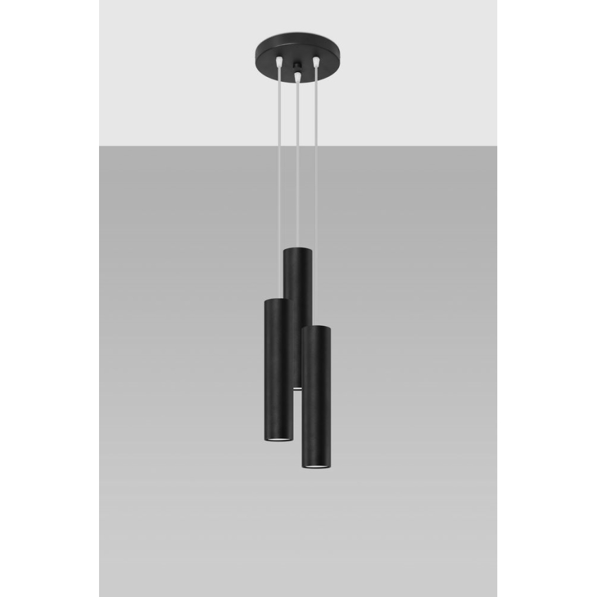 Κρεμαστό φωτιστικό οροφής LAGOS 3xGU10/10W/230V μαύρο