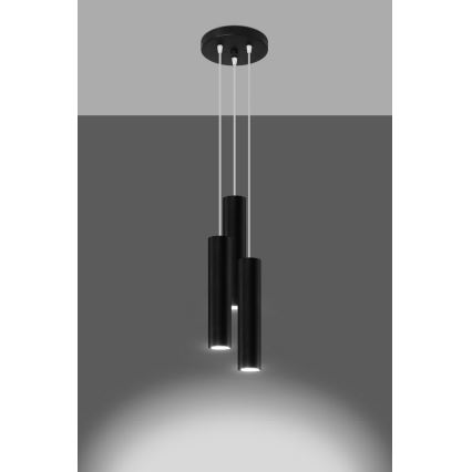 Κρεμαστό φωτιστικό οροφής LAGOS 3xGU10/10W/230V μαύρο