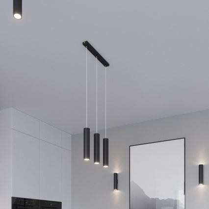 Κρεμαστό φωτιστικό οροφής LAGOS 3xGU10/10W/230V μαύρο