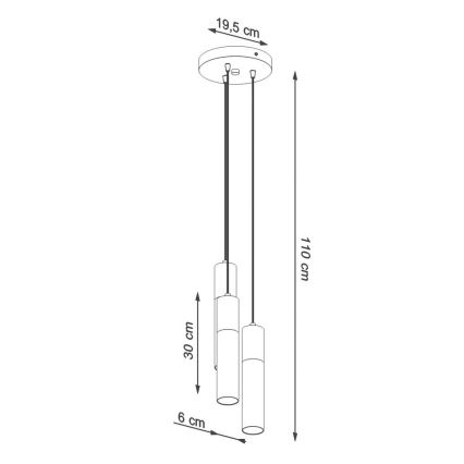 Κρεμαστό φωτιστικό BORGIO 3xGU10/40W/230V τσιμέντο/μέταλλο λευκό