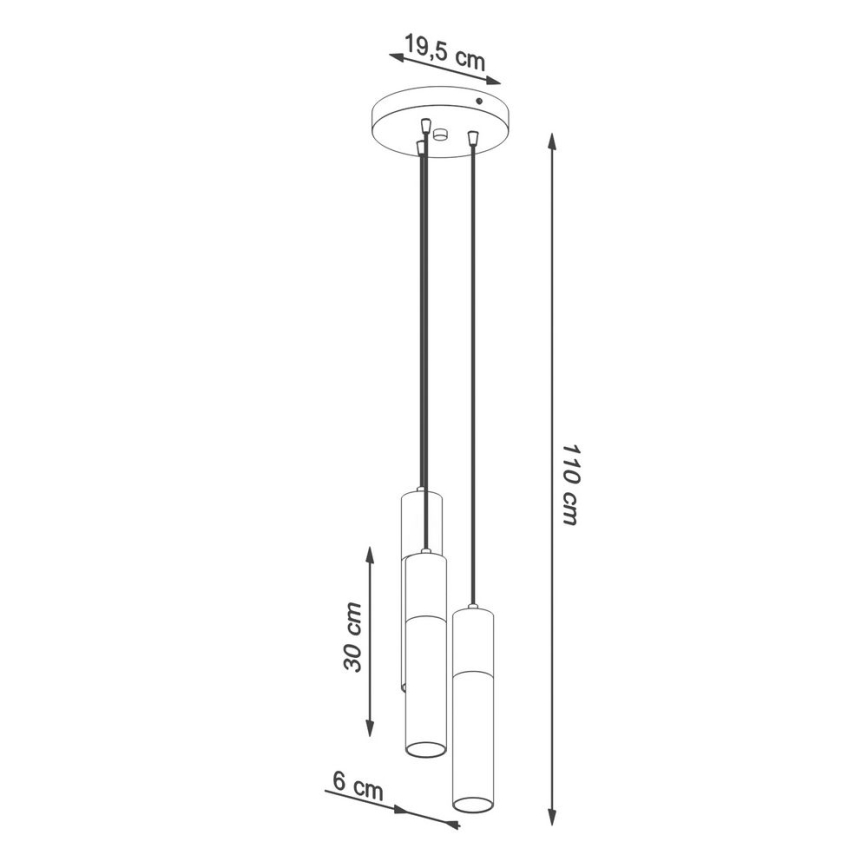 Κρεμαστό φωτιστικό οροφής BORGIO 3xGU10/40W/230V τσιμέντο/μέταλλο μαύρο
