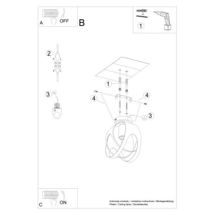 Πλαφονιέρα οροφής TULOS 1xE27/60W/230V λευκό