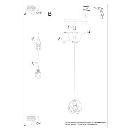 Κρεμαστό φωτιστικό οροφής TULOS 1xE27/60W/230V λευκό