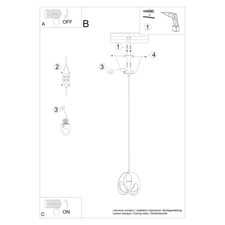 Κρεμαστό φωτιστικό οροφής TULOS 1xE27/60W/230V λευκό