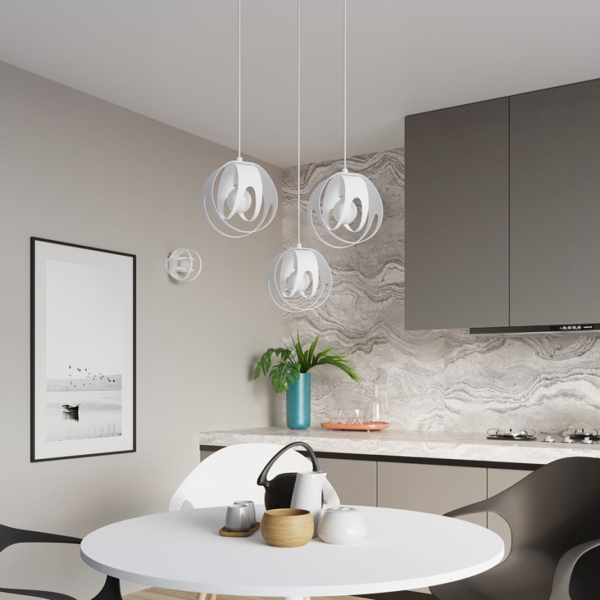 Πολύφωτο κρεμαστό ράγα TULOS 3xE27/60W/230V λευκό