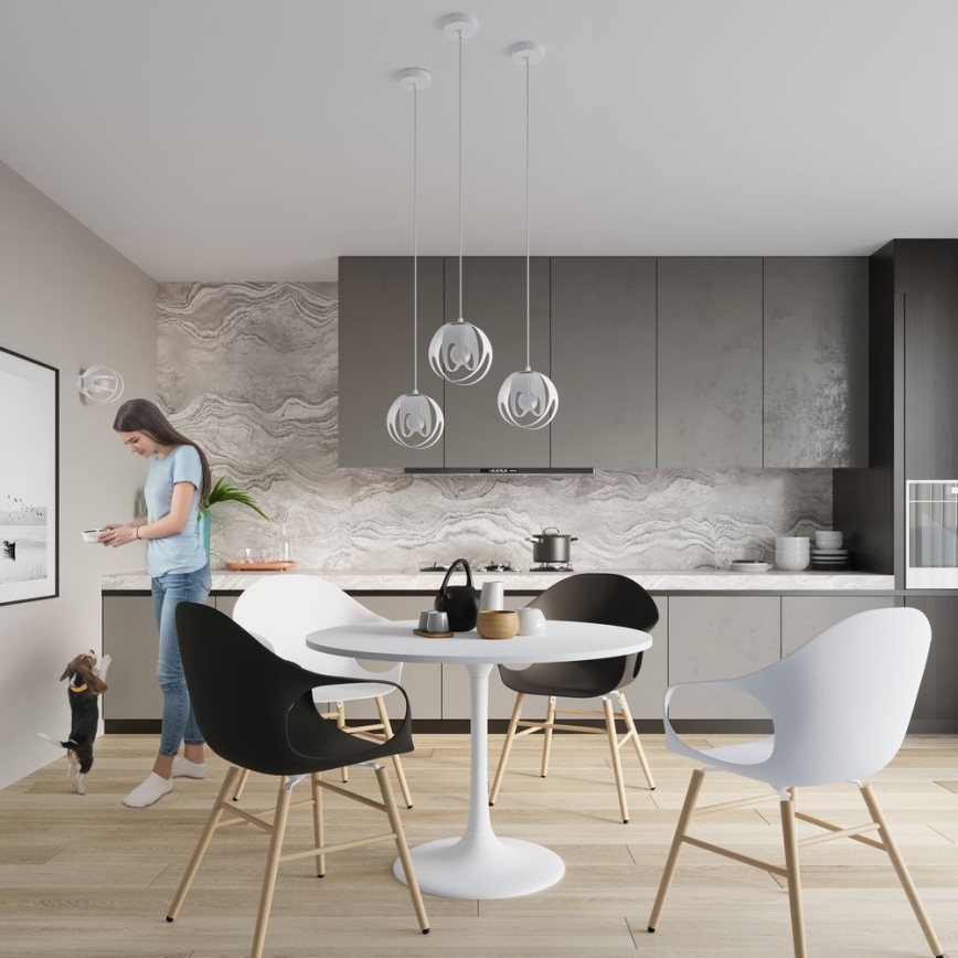 Πολύφωτο κρεμαστό ράγα TULOS 3xE27/60W/230V λευκό