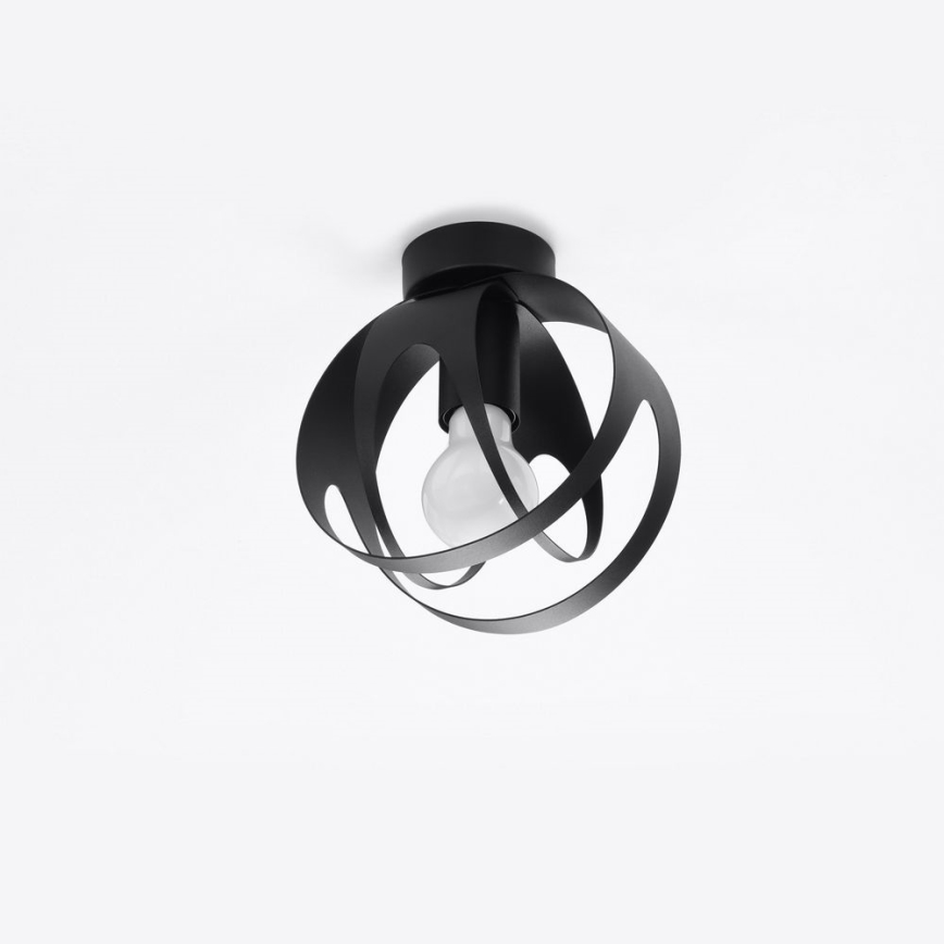 Πλαφονιέρα οροφής TULOS 1xE27/60W/230V μαύρο