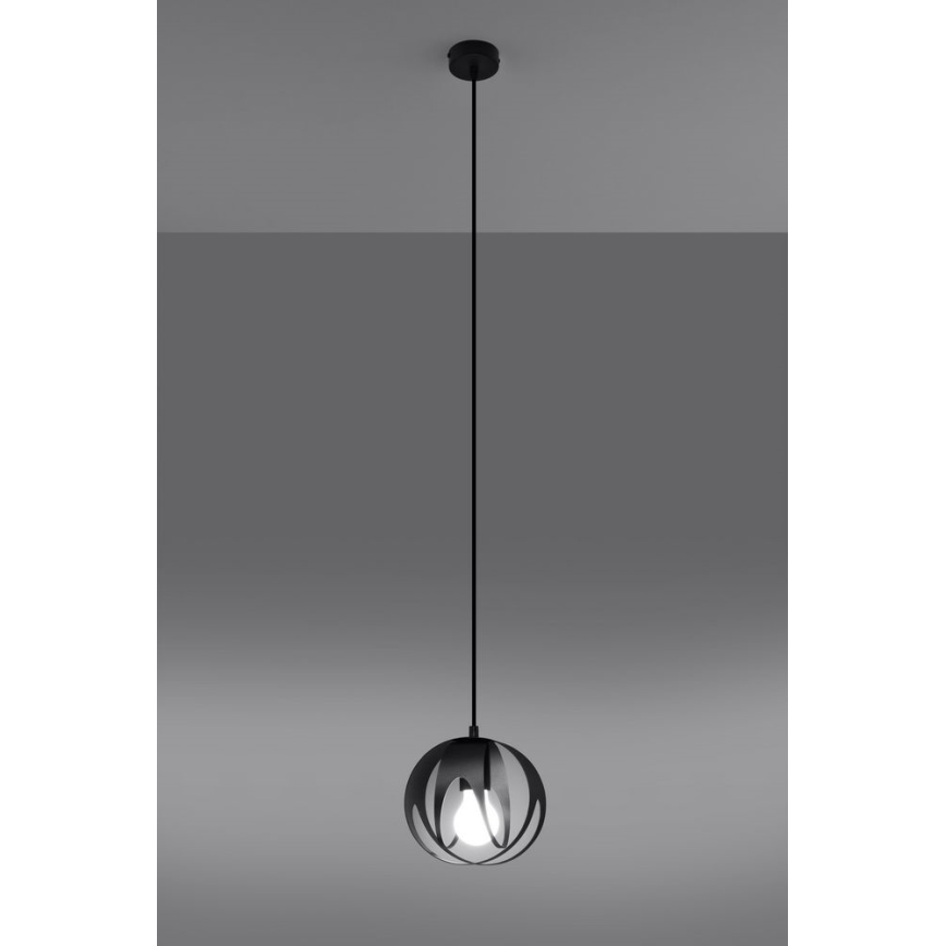 Κρεμαστό φωτιστικό οροφής TULOS 1xE27/60W/230V μαύρο