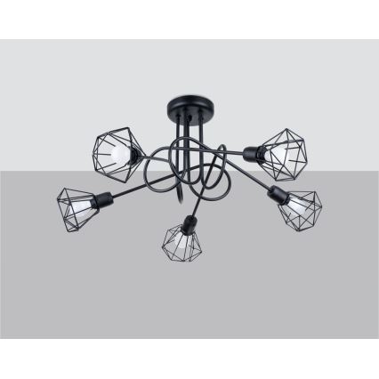 Φωτιστικό οροφής με βραχίονα ARTEMIS 5xE14/40W/230V μαύρο
