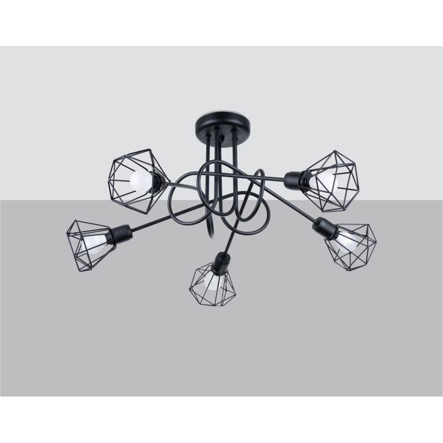 Φωτιστικό οροφής με βραχίονα ARTEMIS 5xE14/40W/230V μαύρο