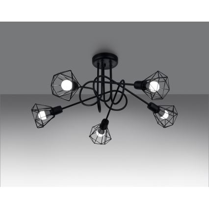 Φωτιστικό οροφής με βραχίονα ARTEMIS 5xE14/40W/230V μαύρο