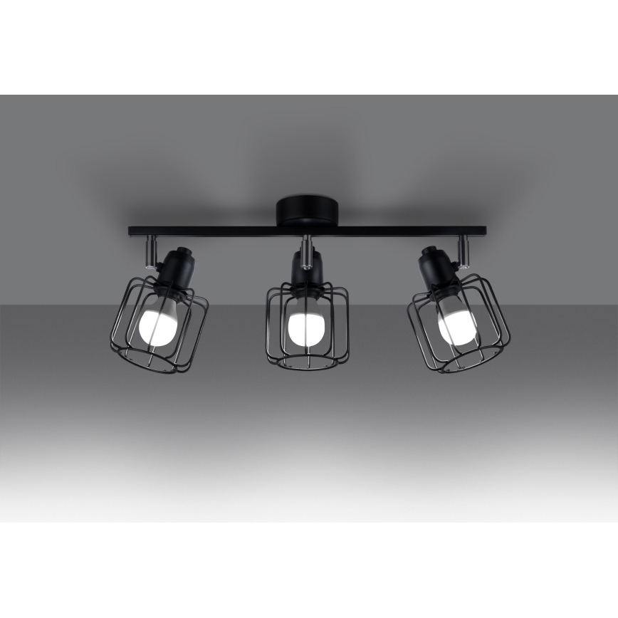 Φωτιστικό σποτ BELUCI 3xE14/40W/230V μαύρο