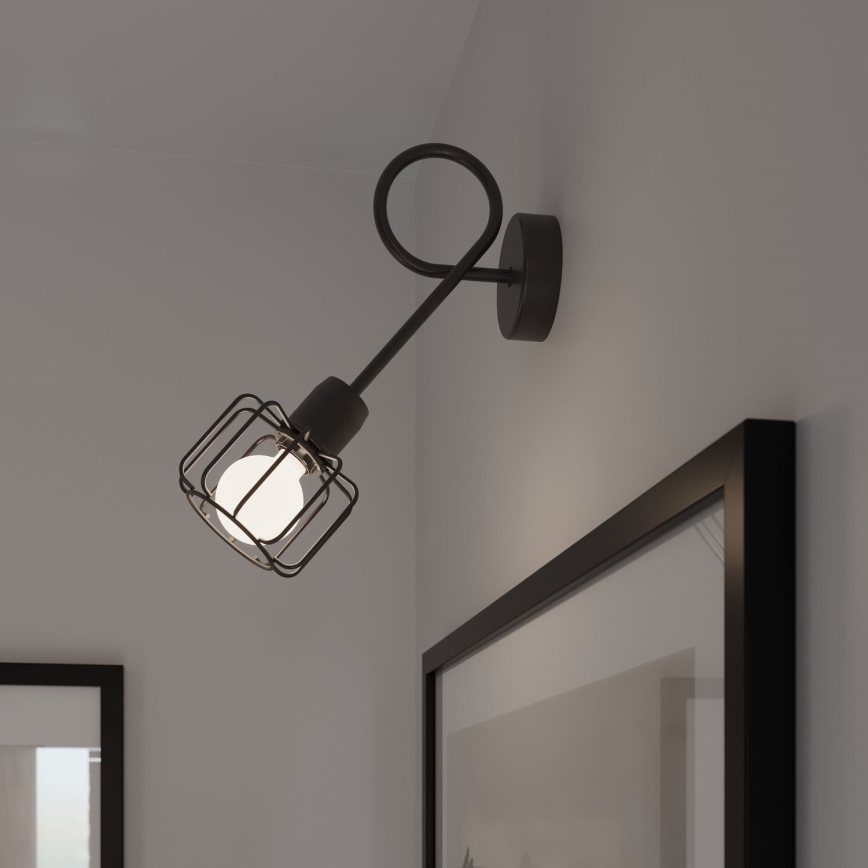 Επιτοίχιο φωτιστικό BELUCI 1xE14/40W/230V μαύρο