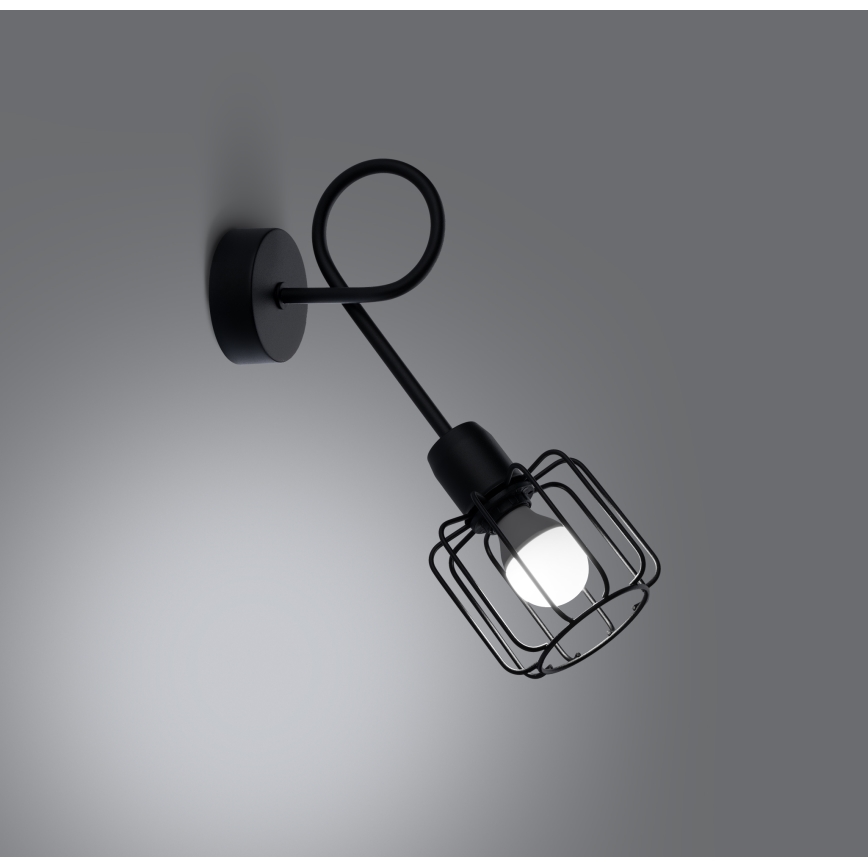 Επιτοίχιο φωτιστικό BELUCI 1xE14/40W/230V μαύρο