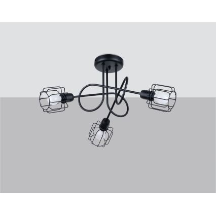 Κρεμαστό φωτιστικό BELUCI 3xE14/40W/230V μαύρο