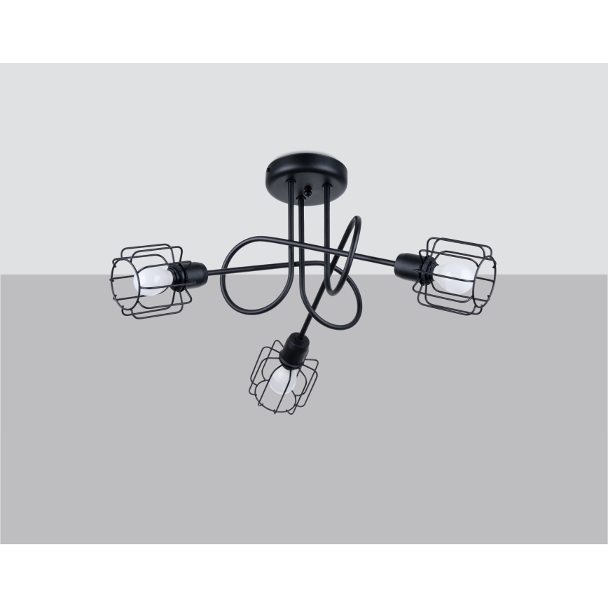 Κρεμαστό φωτιστικό BELUCI 3xE14/40W/230V μαύρο