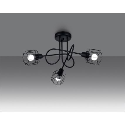 Κρεμαστό φωτιστικό BELUCI 3xE14/40W/230V μαύρο