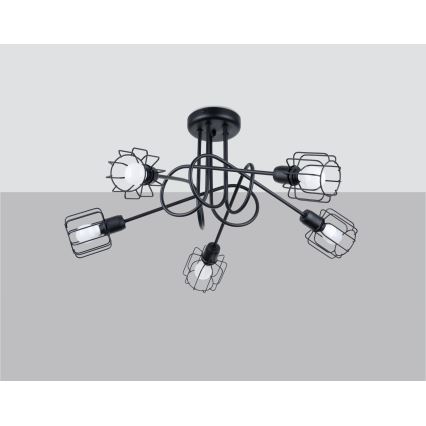 Φωτιστικό οροφής με βραχίονα BELUCI 5xE14/40W/230V μαύρο