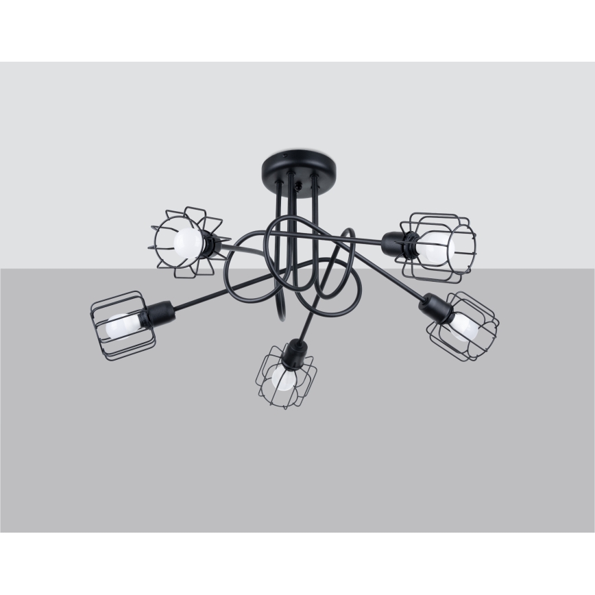 Φωτιστικό οροφής με βραχίονα BELUCI 5xE14/40W/230V μαύρο