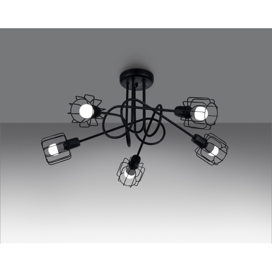 Φωτιστικό οροφής με βραχίονα BELUCI 5xE14/40W/230V μαύρο