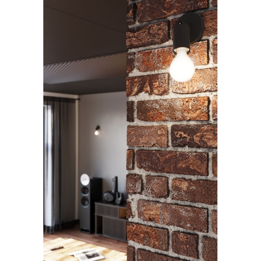 Επιτοίχιο φωτιστικό σημείου FORNES 1xE27/60W/230V μαύρο