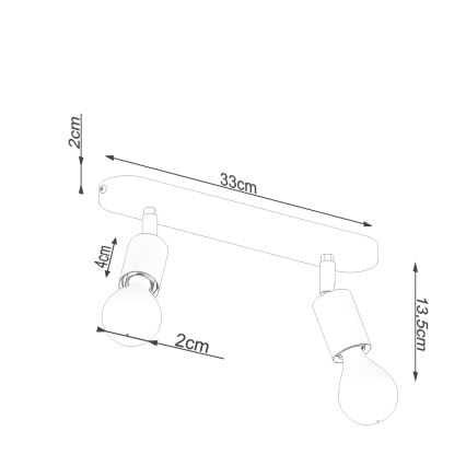 Σποτ φωτιστικό FORNES 2xE27/60W/230V μαύρο