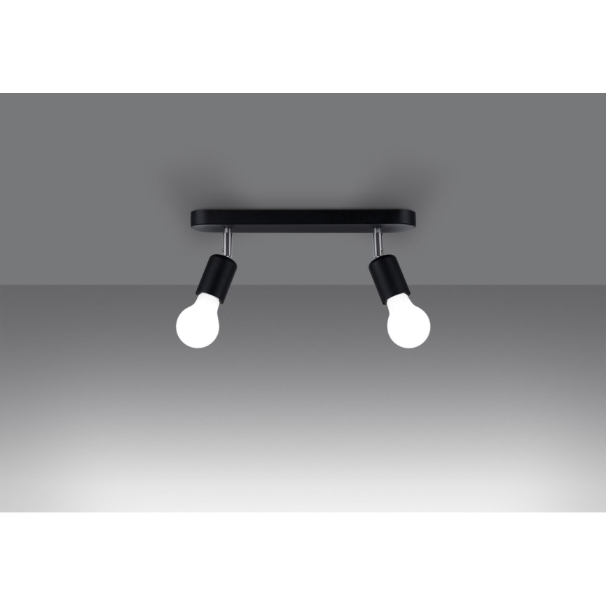 Φωτιστικό σποτ FORNES 2xE27/60W/230V μαύρο