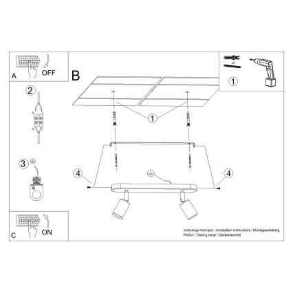 Φωτιστικό σποτ FORNES 2xE27/60W/230V μαύρο