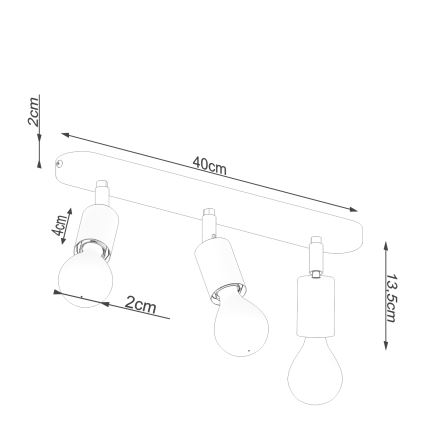 Σποτ φωτιστικό FORNES 3xE27/60W/230V μαύρο